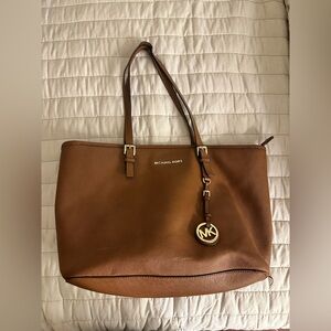 Michael Kors Tan JetSet Saffiano Leather Tote